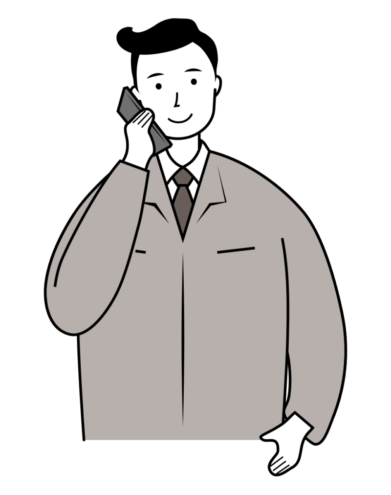 電話で会話する建設現場作業員のイラスト-01-03