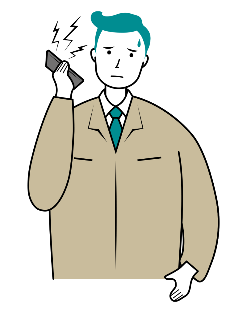 クレーム対応する建設現場作業員のイラスト-01-02