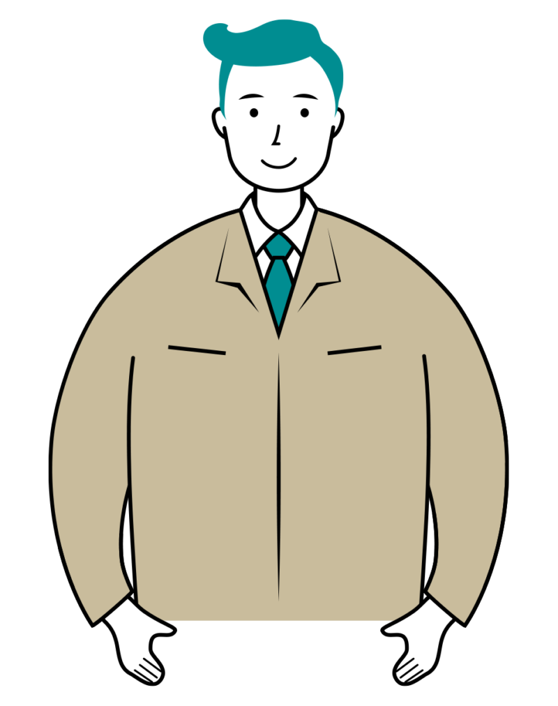 笑顔の表情の建設現場作業員のイラスト-01-02