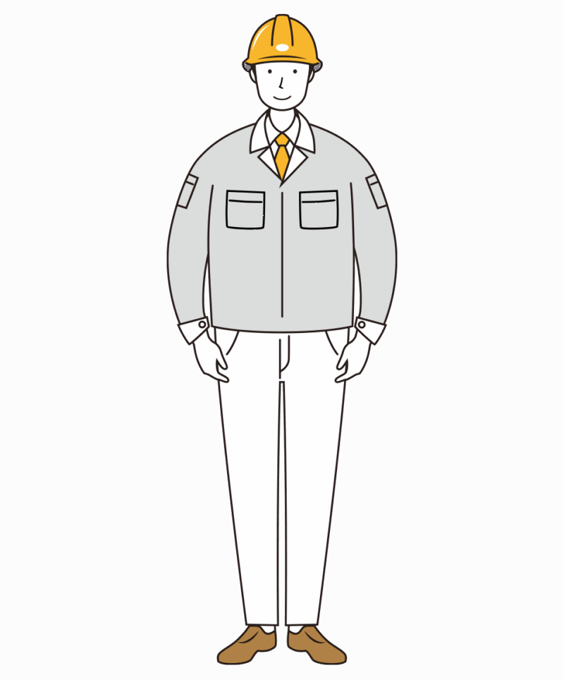 建設現場で働く男性作業員のイラスト-シンプル