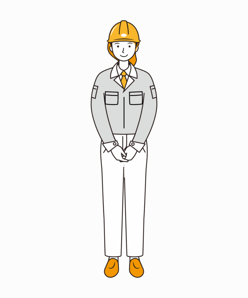建設現場で働く女性作業員のイラスト