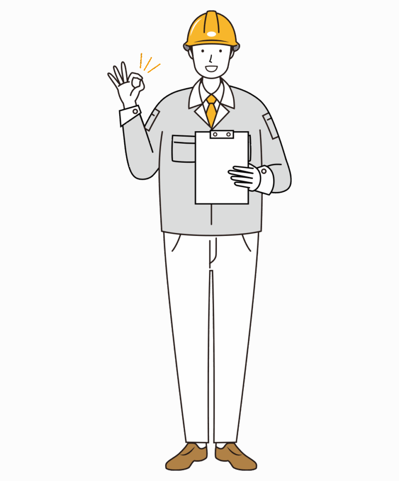 OKサインを出す男性作業員のイラスト