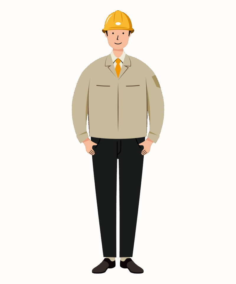 建設現場で働く男性作業員のイラスト