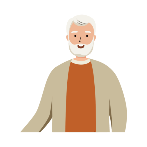 シニア男性イラスト-上半身