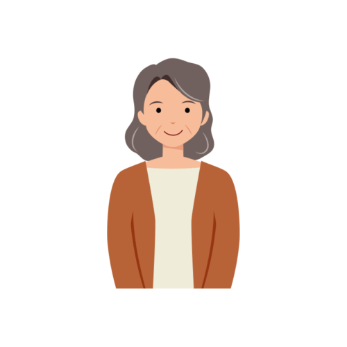 シニア女性イラスト-上半身