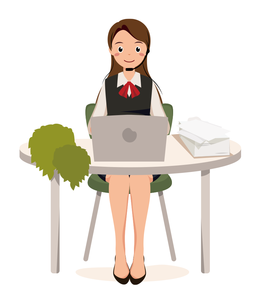 電話対応するOLイラスト