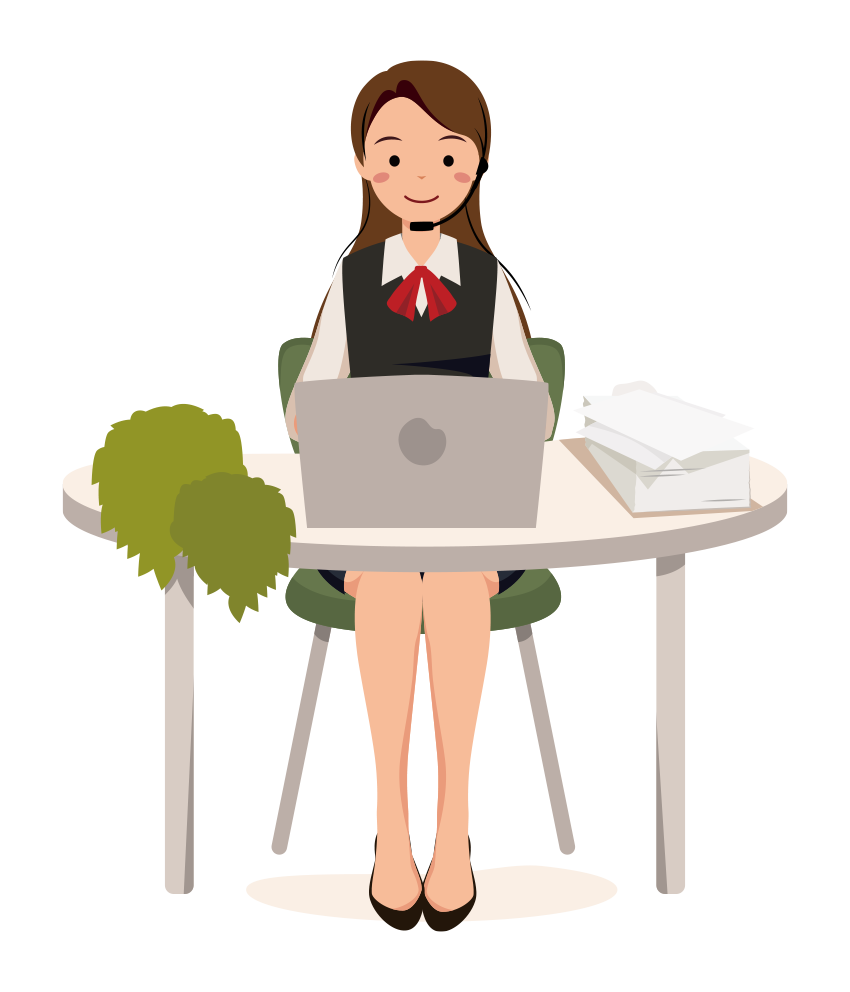 電話対応するOLイラスト