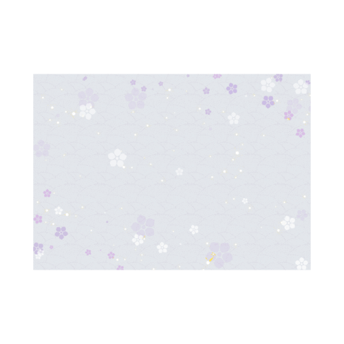 A4サイズの背景素材-キキョウと薄紫色の波紋模様