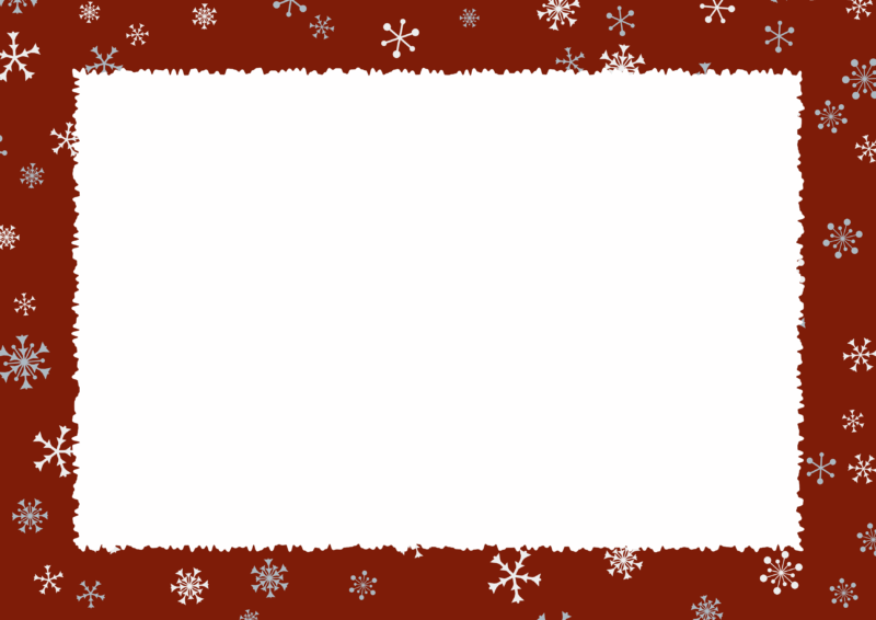 A4背景横-ランダムな雪の結晶と白枠-07