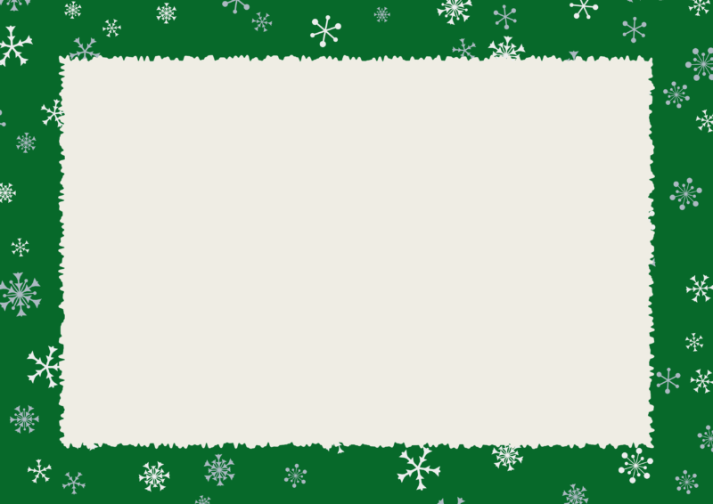 A4背景横-ランダムな雪の結晶と白枠-08