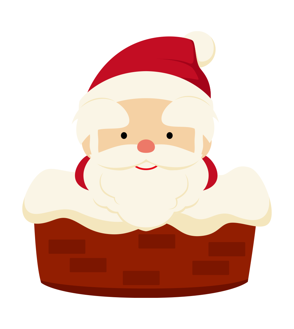 サンタクロースと煙突のイラスト