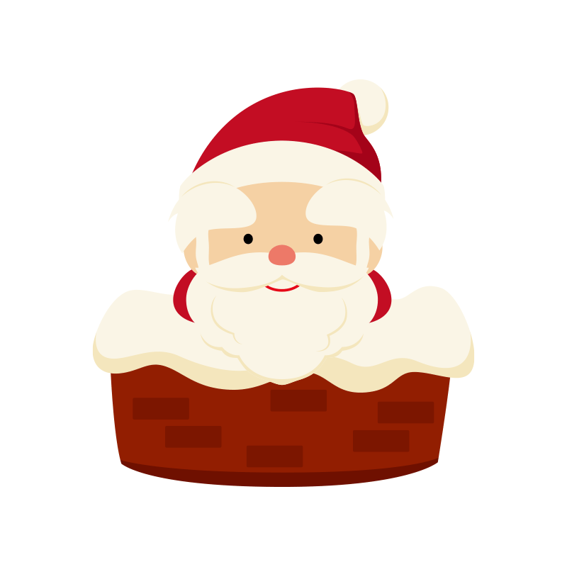 サンタクロースと煙突のイラスト