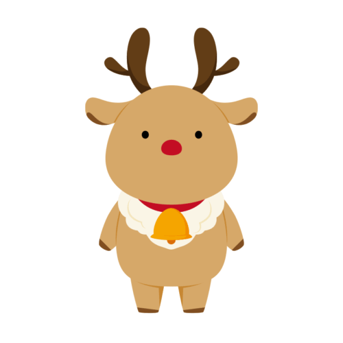 真っ赤なお鼻のトナカイのイラスト