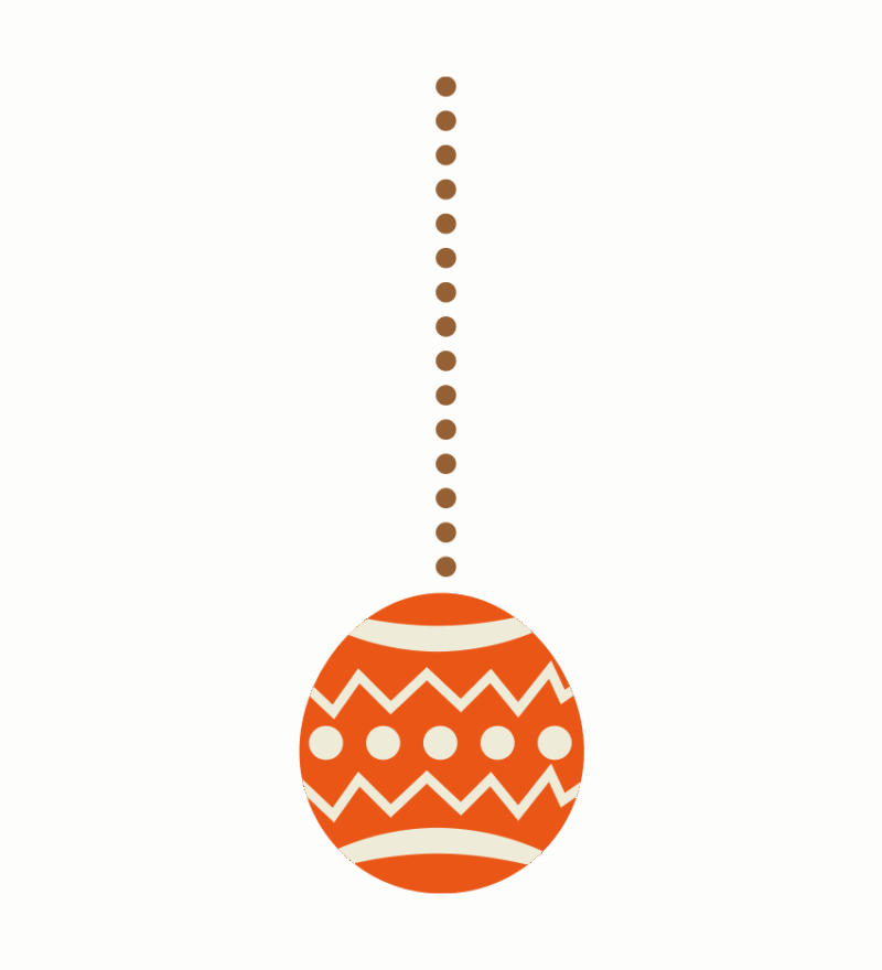 赤色のクリスマスオーナメントのイラスト