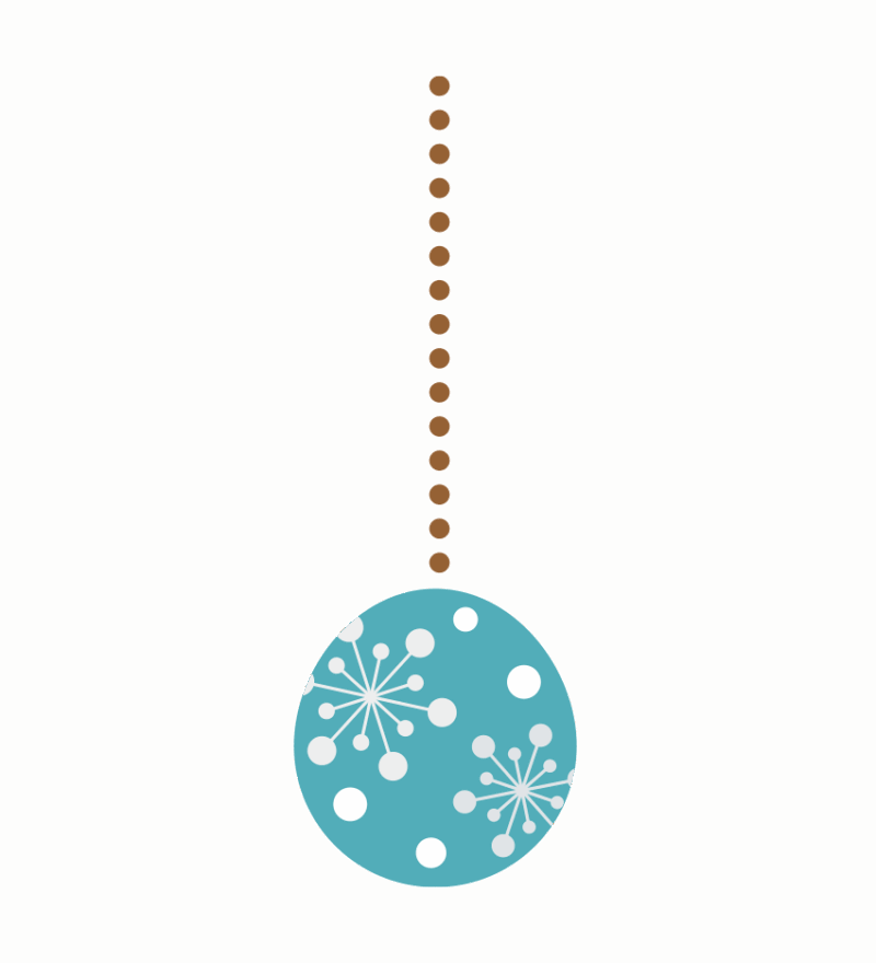 水色のクリスマスオーナメントのイラスト