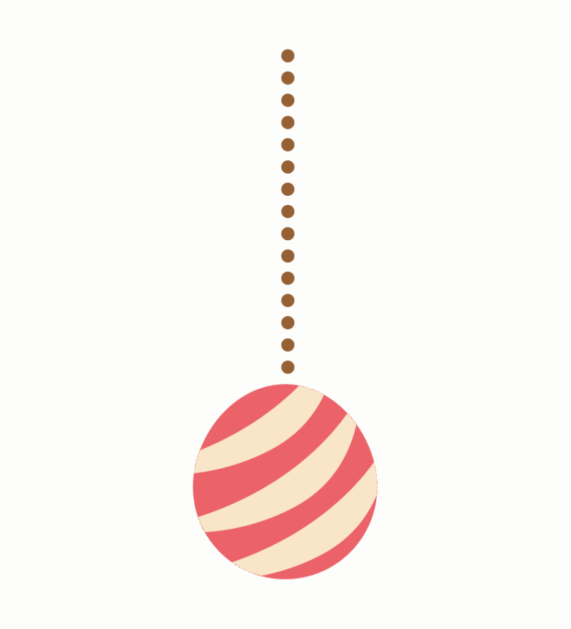 ピンク色のクリスマスオーナメントのイラスト