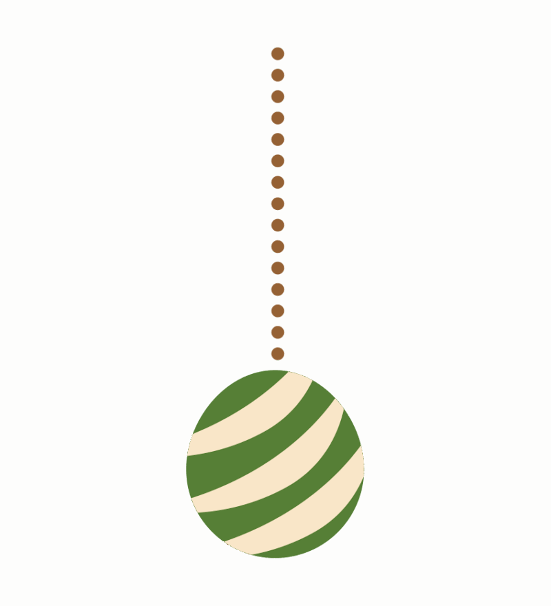 緑色のクリスマスオーナメントのイラスト