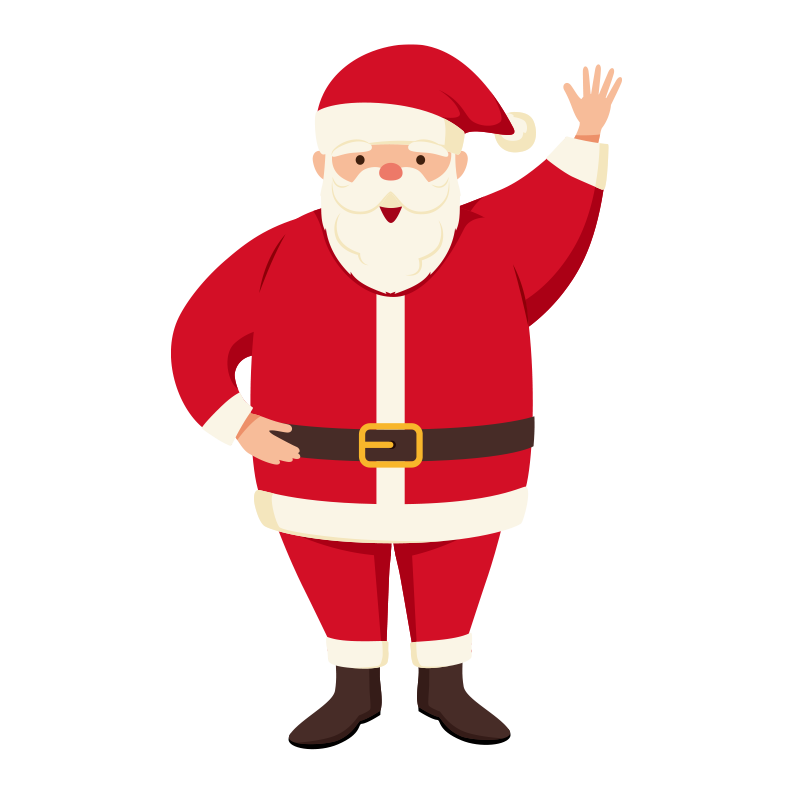 左手を上げているサンタクロースのイラスト