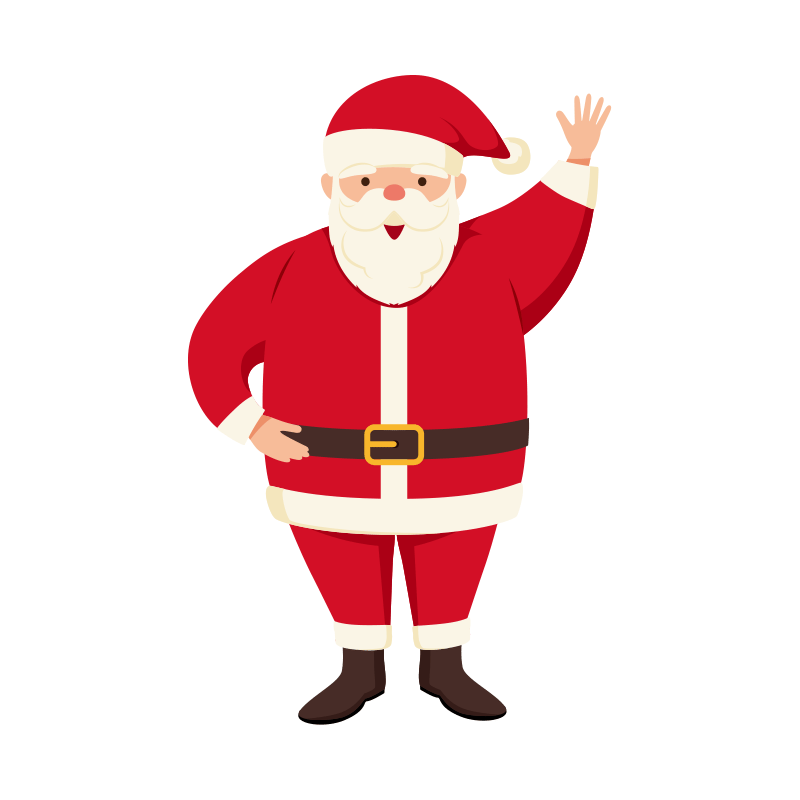 左手を上げているサンタクロースのイラスト