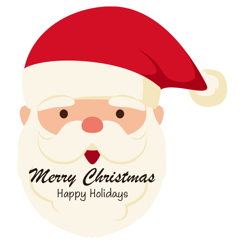 メリークリスマスと笑顔のサンタクロースのイラスト