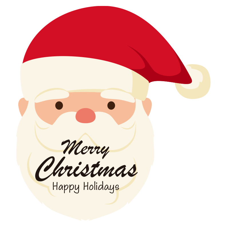 メリークリスマスとサンタクロースのイラスト