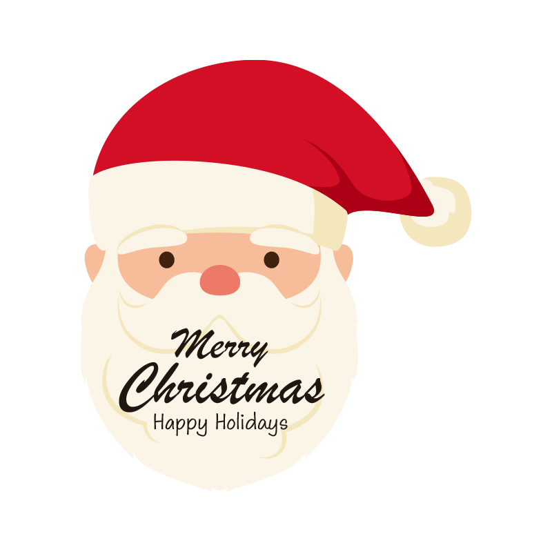 メリークリスマスとサンタクロースのイラスト