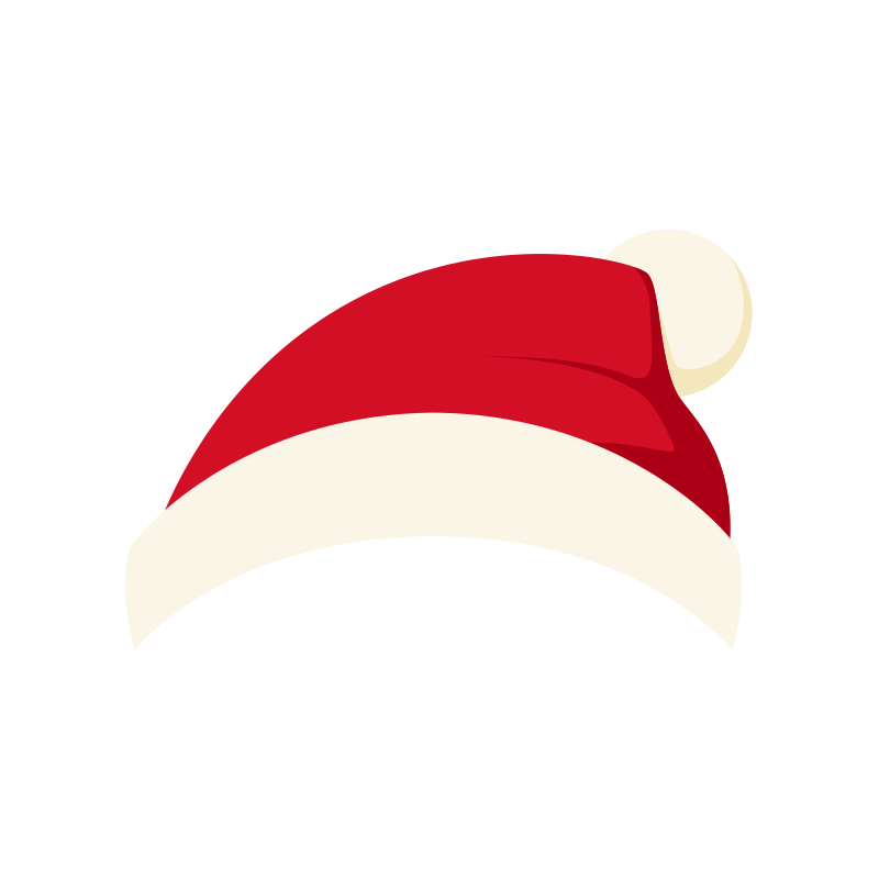 サンタクロースのかわいい帽子のイラスト