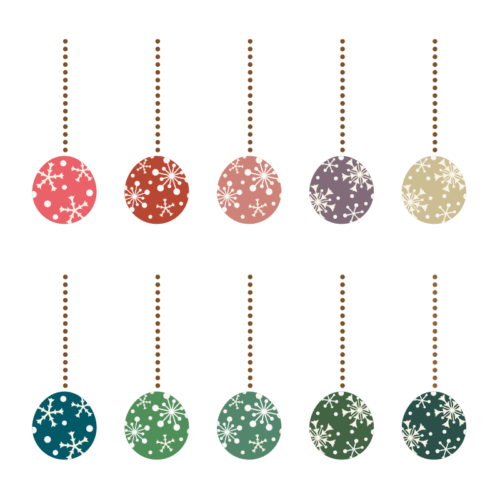 クリスマスオーナメントのイラスト-セット02