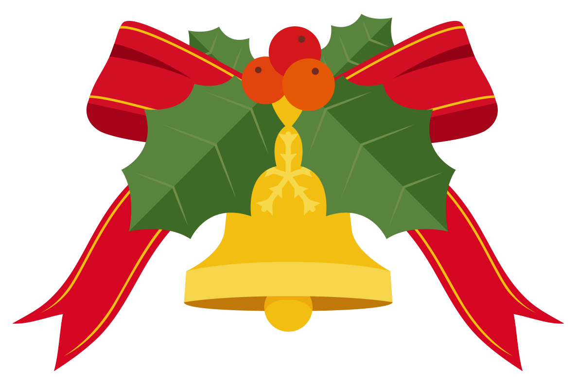 華やかなクリスマスベルのイラスト