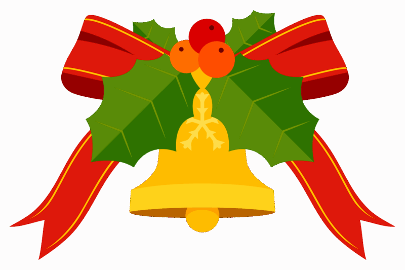 華やかなクリスマスベルのイラスト