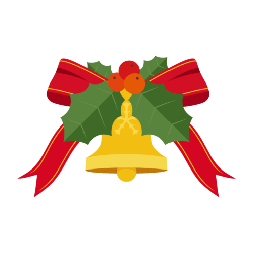 華やかなクリスマスベルのイラスト