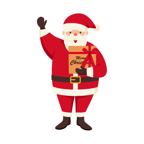 クリスマスのイラスト プレゼンを持ったサンタクロース