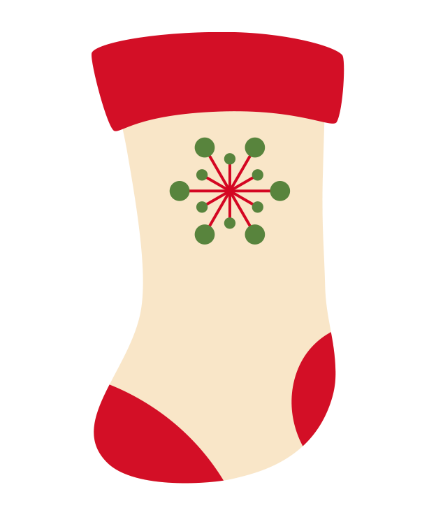クリスマス靴下のイラスト-01