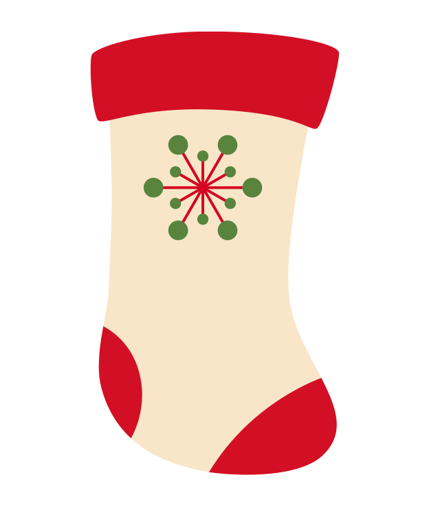 クリスマス靴下のイラスト-02