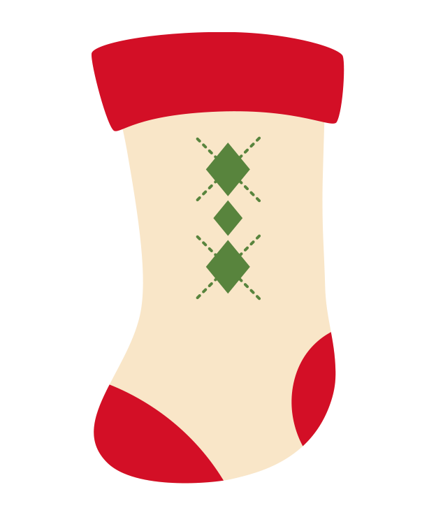 クリスマス靴下のイラスト-03