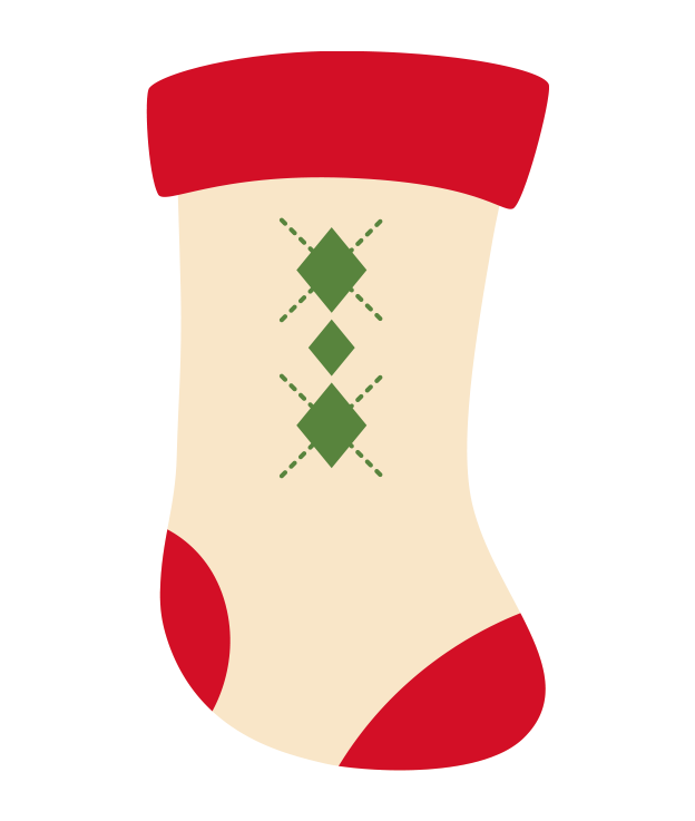 クリスマス靴下のイラスト-04