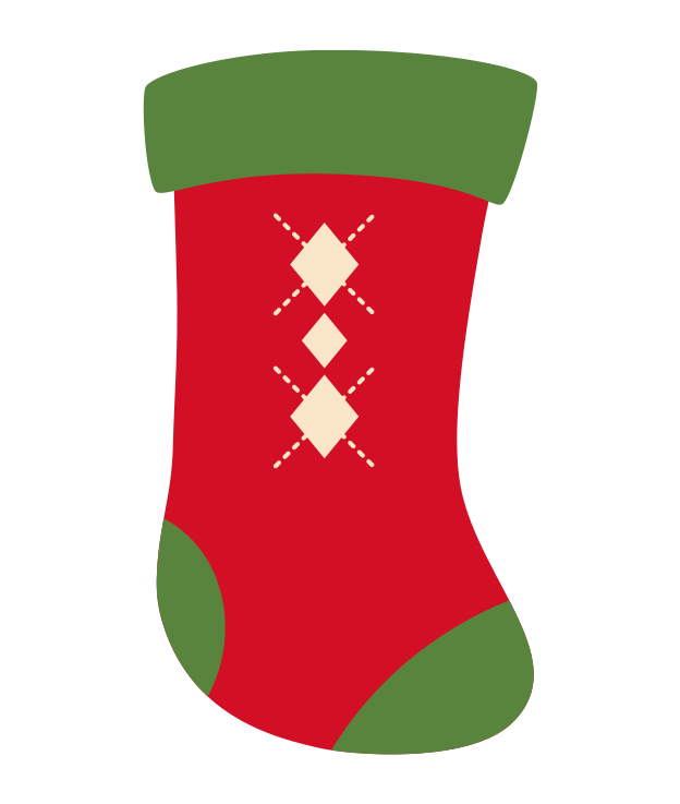 クリスマス靴下のイラスト-06