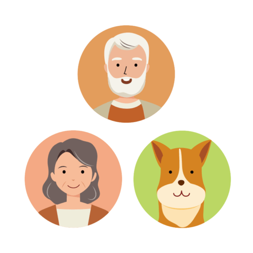 シニア夫婦のアイコンイラスト