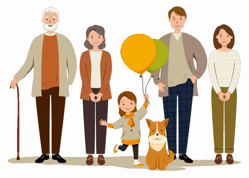 幸せ家族のイラスト