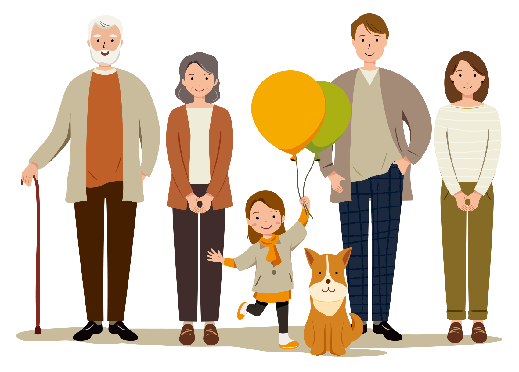 幸せ家族のイラスト