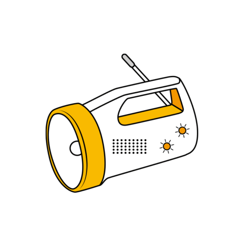 ラジオ付き懐中電灯のイラスト