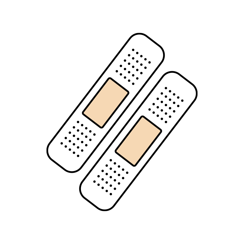 複数の絆創膏のイラスト