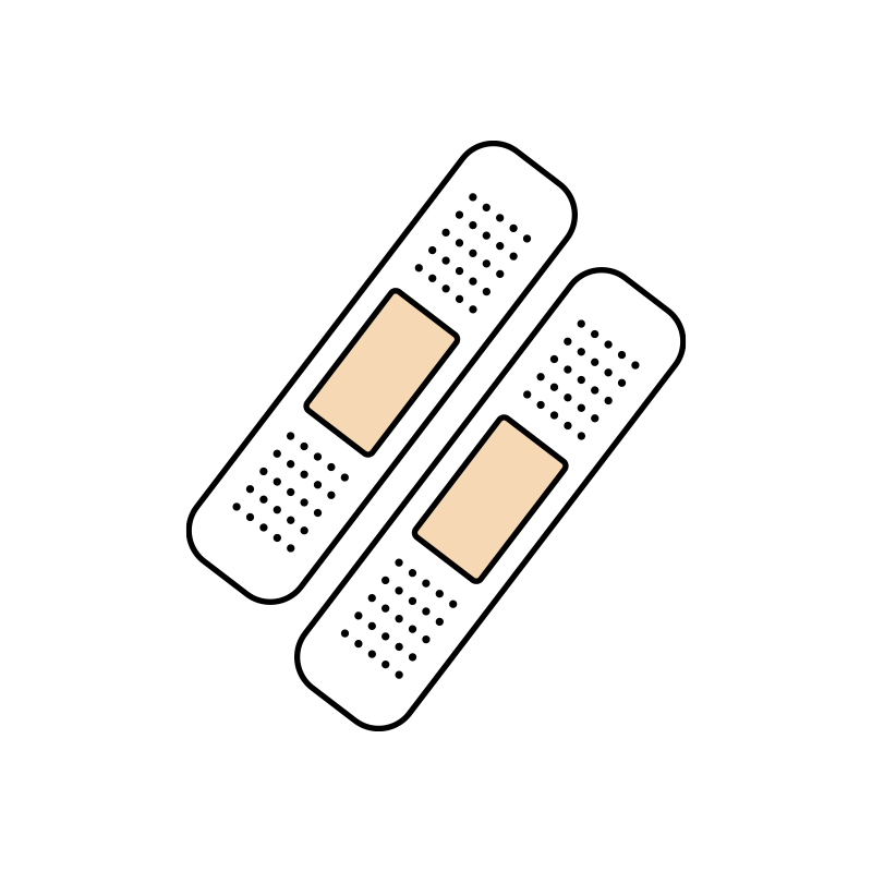 複数の絆創膏のイラスト