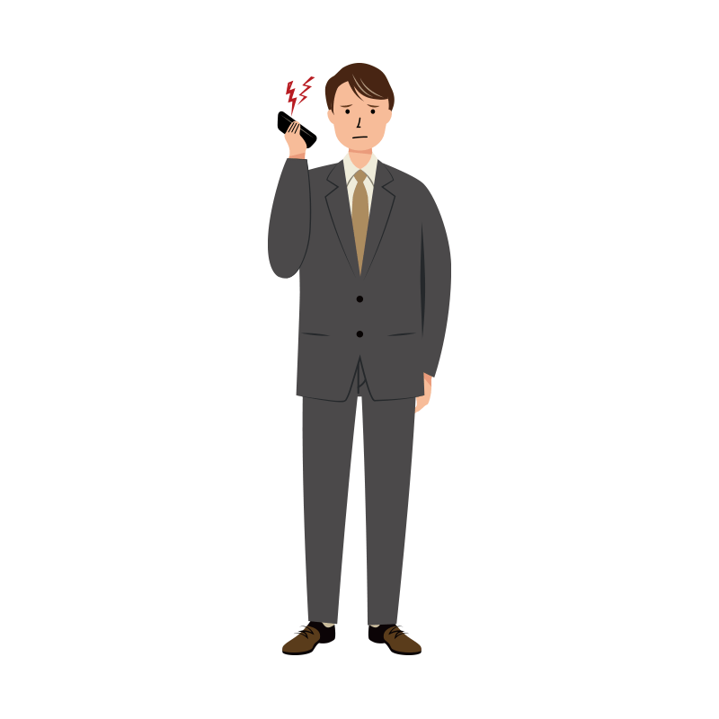 クレームの対応をするビジネス男性のイラスト