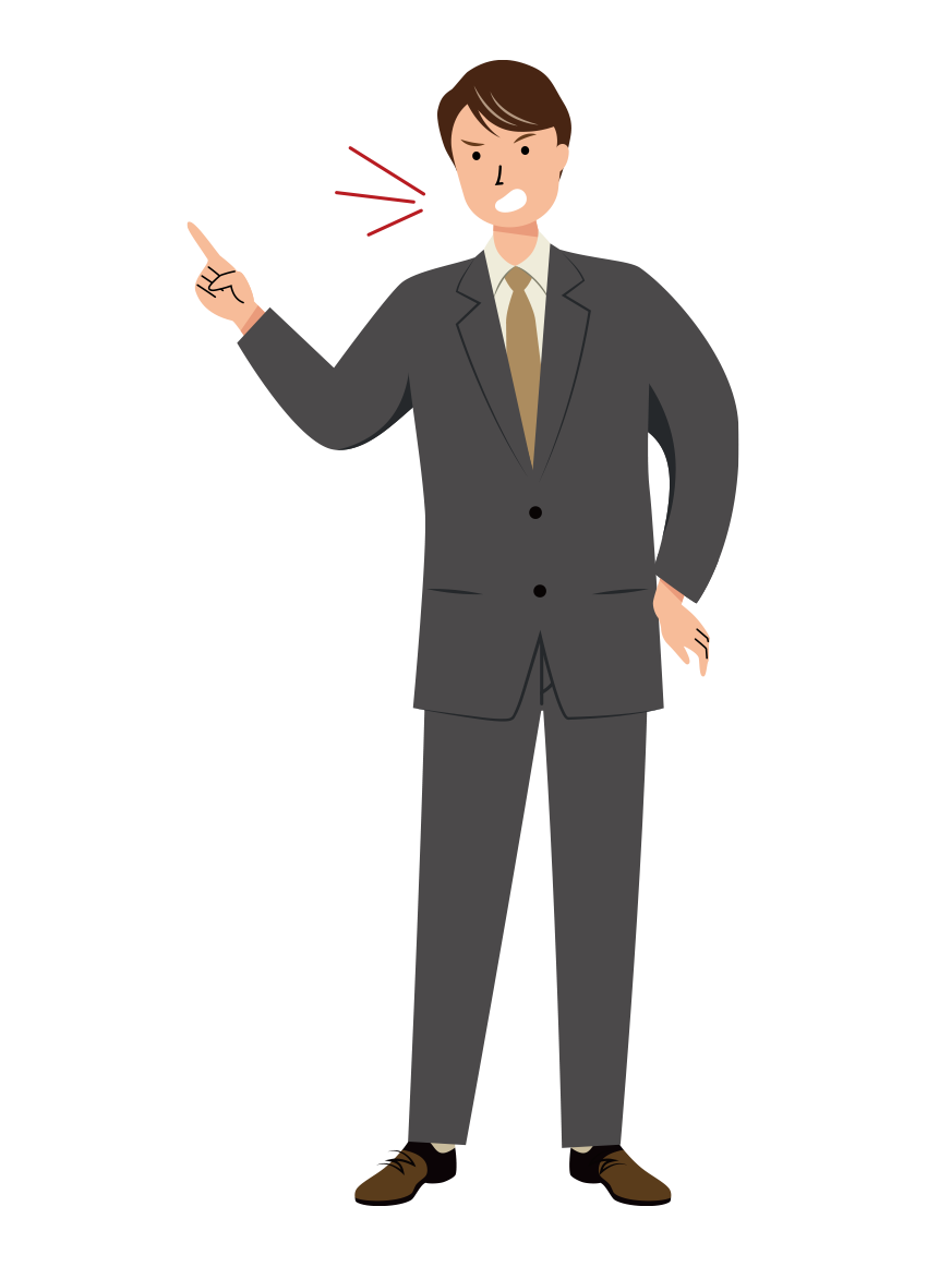 業務の指摘をするビジネス男性のイラスト