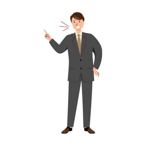 業務の指摘をするビジネス男性のイラスト