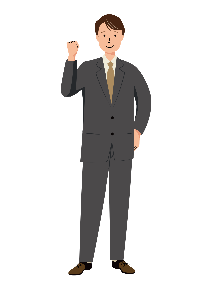 気合いの入ったビジネス男性のイラスト