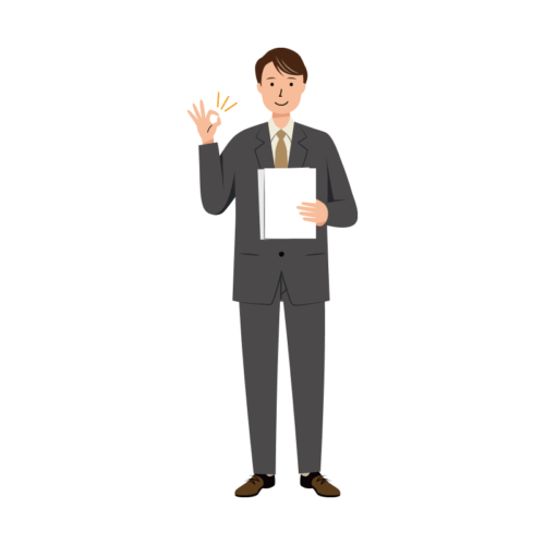 OKサインを出すビジネス男性のイラスト