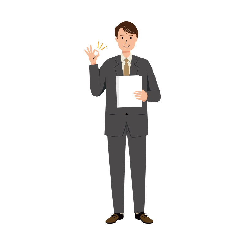 OKサインを出すビジネス男性のイラスト