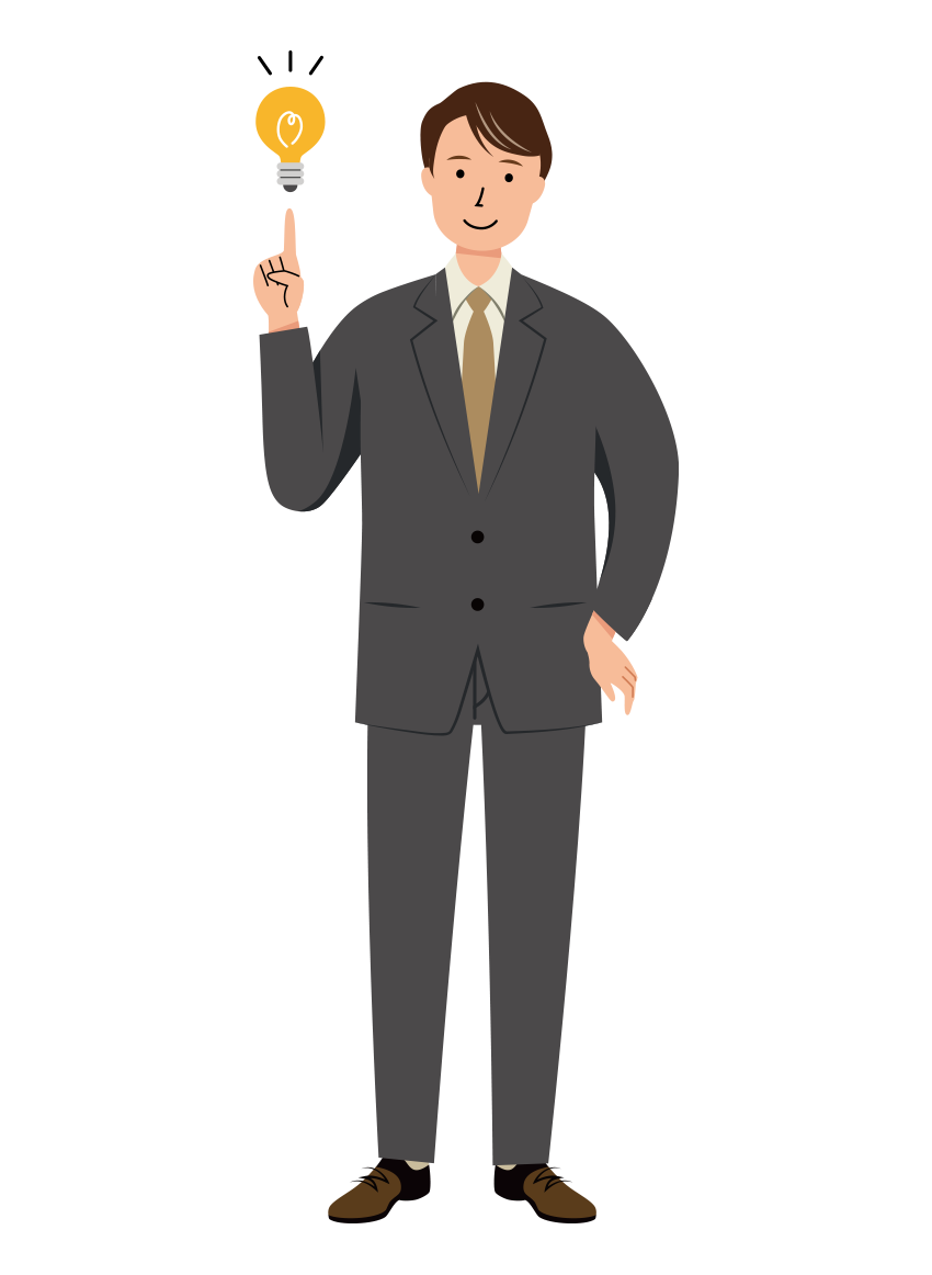 新しい考えが閃いた男性ビジネスのイラスト